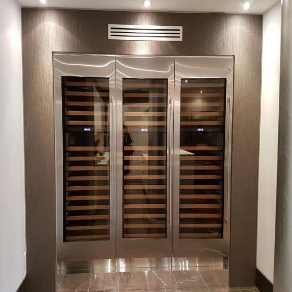 sub-zero triple wine fridge installation