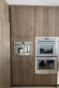 Custom built-in oven and coffee machine installation